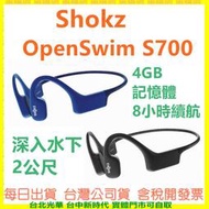 SHOKZ OpenSwim S700【不是藍牙耳機】骨傳導 耳機 無線MP3播放器 游泳衝浪IP68