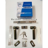KUNCI SET HANDLE DEKSON 0816 + MORTISE LOCK + CYLINDER