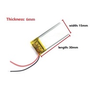 3.7V 250mAh 601530 can use 501530 Lithium Polymer Li-Po ion Rechargeable Battery For MP4 MP5 GPS PSP