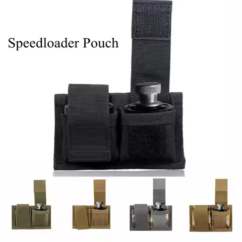 Tactical Molle Pouch Hunting Revolver Clip Double Speed Loader Belt Pouch Bag Fits 22 Mag 32 38 357 