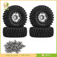 [Ihoce] 4 Pieces Toy Car Wheels Tires RC Crawler Car Wheels Tires Aluminum Alloy Durable Portable Sp