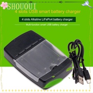 SHOUOUI 4 Slots Rechargeable Stable Durable Fast Charging Dock for Rechargeable Battery AA AAA 1.5V 