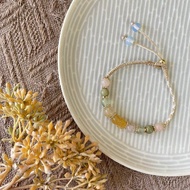 黃水晶貔貅編織手鍊