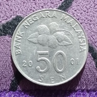 Uang Koin 50 Sen Malaysia 2001
