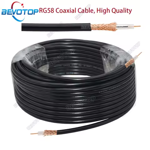 BEVOTOP RG58 Coaxial Cable 50 Ohm 50-3 Low Loss RF Coaxial Cable Pigtail for Crimp RF Wire Connector