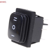 (WHMS) 12V Bla Waterproof 6Pin DPDT Self Loing Rectangle Roer Switch