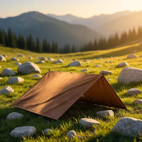 Flysheet Hiking Shelter 20D Nylon 19 Hang Points Camping Tarp 3x3 Waterproof Flame-retardant Lightwe
