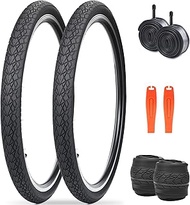 MEGHNA Bike Tire 20/24/26/27.5 inch Foldable Replacement Cruiser Bike Tire Mountain Bike Groove Anti