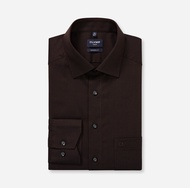 OLYMP LUXOR Shirt เสื้อเชิ้ตผู้ชายแขนยาว ทรงหลวม สีน้ำตาล ผ้าเท็กเจอร์ รีดง่าย ยับยาก (101T2BR) WINT