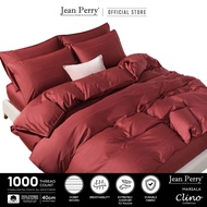Jean Perry Clino Fitted Bedsheet Set - 100% Combed Cotton Sateen 1000TC (Super Single / Queen / King