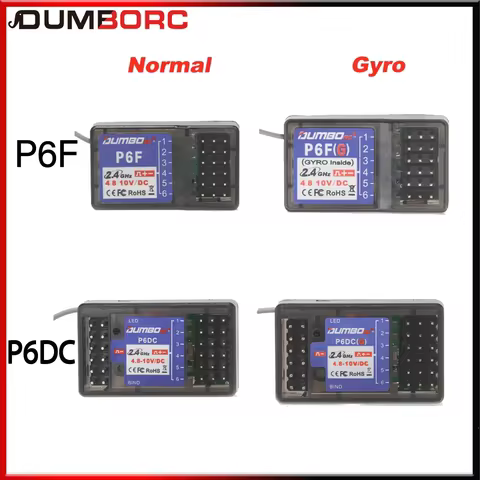 DumboRC X6 X4 X5 2.4G 6CH Transmitter W/ P6FG Gyro P6F Receiver LED Light Set for 1/10 1/8 Crawler A