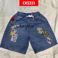 CK5333 Women's Fashion Pants Jeans Shorts Cute Embroidery Soft And Comfortable Denim Fabric The Is A