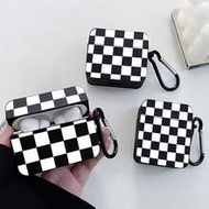 Checkered Earphone Case, Covers, Black Earphone Case With Free Earphone Case Hook, Compatible With P