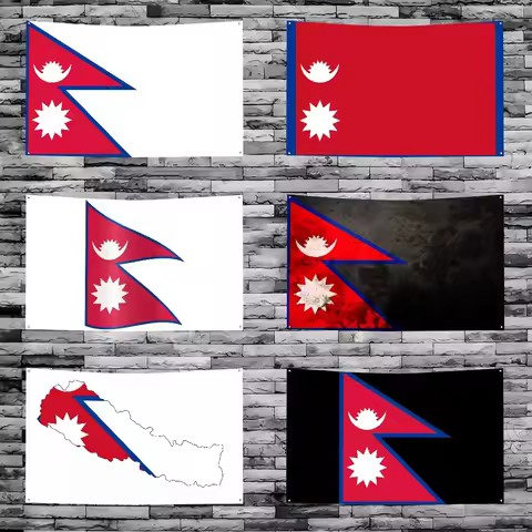 1pc Federal Democratic Republic Of Nepal Flag Banners Four Hole Flag Polyester Outdoor Decor Room Ae