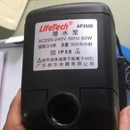 (K) Lifetech AP3500 Water Pump (60W-3000L/H-3M) - Hydroponic Pump, Aquarium
