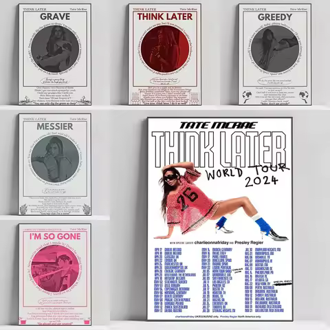 Canadian Singer Tate McRae Greedy Poster Print Bedroom Decoration Room Decor Home Painting Canvas Wa