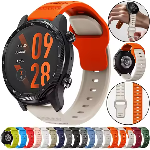 20mm 22mm Watch Strap For TicWatch Pro 3 Ultra GPS LTE Smartwatch Bracelet Silicone Band For TicWatc