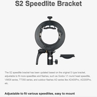 Godox S2 Speedlite S-Type Bracket Bowens Mount Holder for Godox V1 AD200Pro AD400Pro AD200 V860II TT