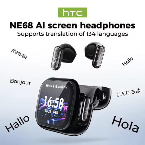 Auriculares Traductor DeIdioma 2026 HTC NE68 AI Translation Earbuds Bluetooth 6.0 Low Latency Gaming