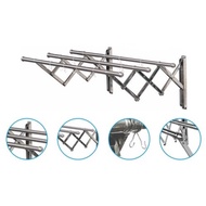 [VOZIO] 3 Bar Wall Mounted Stainless Steel Retractable Clothes Hanger