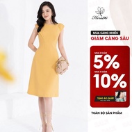 HeraDG office A-line dress with shoulder-concealing design and high-quality tulle material SDPBB2181