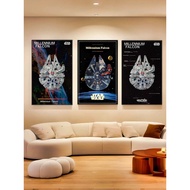 Star Wars Black Millennium Falcon 75389 Wall Frame Background Board 75257 Living Room Atmosphere Dec