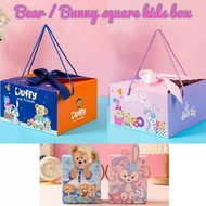 New stock Boy or girl gift box bear Bunny gift box square gift box goodies door gift fullmoon birthday party