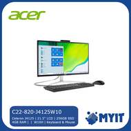 Acer Aspire C22820-4125W10 21.5 inch FHD AiO Desktop PC Intel Celeron J4125 4GB RAM 256GB SSD W10 wi