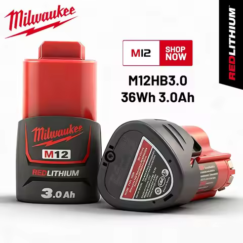 Milwaukee M12 REDLITHIUM HB 3.0Ah Extended Capacity Battery – 12V Rechargeable for M12 Cordless Tool
