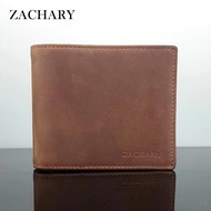 [ZACHARY] Retro Distressed Crazy Horse Leather Short Clip CY2026