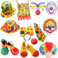 Halloween Clown Dress Up Clown Costume Clown Hat Nose Clown Mask Oil Color Tie Clown Shoes