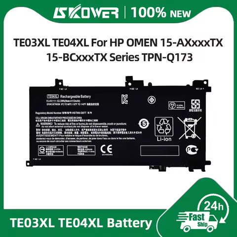 TE04XL 905175-271 Laptop Battery For HP Pavilion Omen 15-BC200 15-AX200 905277-855 TPN-Q193 Q173 15-