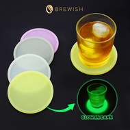 (Sales) BREWISH Luminous Glow Silicone Cup Coaster Bar Cold Drink Anti-slip Heat-Resistant Bottoms C