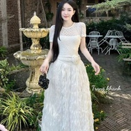 Luxurious lady's set, long-sleeved shirt and fishtail striped skirt set 273(Z4) NC