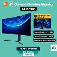 ready to ship♠✙◐Xiaomi 34 inch Curved Monitor Mi Ultrawide VA Gaming Display 144hz AMD Free Sync WQH
