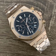 Rose Gold Octagonal Quartz Men's Chronograph 41mm Steel Watch with Japanese vk63 Movement for Seiko watch mod