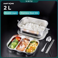 TAFFHOME 304 Stainless Steel Lunch Box 2L - HS233