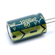 2-5PCS 80V1000UF Aluminum Electrolytic Capacitor Low Esr/impedance High Frequency Size 16*25 1000uf6