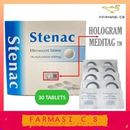 Stenac Effervescent Tablets Acetylcysteine 600mg 30 tablets EXP:12/2027 [ FARMASI CS ]