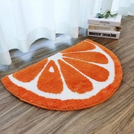 1pc 40x60cm (15.7x23.6inch) Orange Fruit Pattern Floor Mat, Soft & Comfortable, Machine Washable Lon