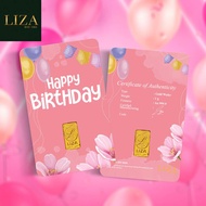 LIZA EMAS 999.9 Gold Bar Happy Birthday New Series 1gram