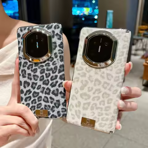 Luxury Glitter Leopard Plated PC Phone Case For Huawei Mate X7 Case Mate X6 Cover Huawei Mate X5 Cap