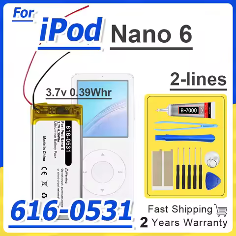 Replacement Li-Polymer Battery 616-0531 For iPod Nano6 6G 6th Generation MP3 Rechargeable Nano 6 Bat
