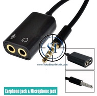 Audio Cable Splitter Mic 3.5mm 2in1 Kabel Pembagi HP Laptop Headset