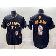 Oklahoma City Thunder Baseball Jersey Button short sleeve shirt Ordinary Embroidered T-shirt Alexand