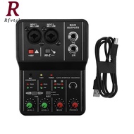 Q-12 Sound Card Audio Mixer Sound Board Console Desk System Interface 4 Channel 48V Power Stereo Com