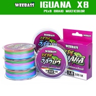 WEEBASS Pe Line-IGUANA Model Braided 8 (MULTI) 100M Cable Fishing