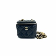 Chanel 黑色 小盒子 化妝盒 金球 mini 30開 肩背包