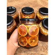 Honey Soaked In Ginger - Garlic - Peach Lemon - Papaya Flower (500ml) - Glass Jar