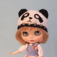 Blythe大布尺寸手工編織熊貓帽
